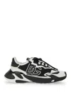 Dolce & Gabbana Panelled Leather Sneakers With Iconic Logo Patch In Black