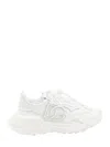Dolce & Gabbana Accelerate Fabric Sneakers Leather Inserts In White