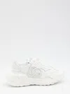 Dolce & Gabbana Accelerate Fabric Sneakers Leather Inserts In White