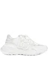 Dolce & Gabbana Accelerate Fabric Sneakers Leather Inserts In White