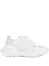 Dolce & Gabbana Accelerate Fabric Sneakers Leather Inserts In White
