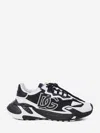 Dolce & Gabbana Panelled Leather Sneakers With Iconic Logo Patch In Black