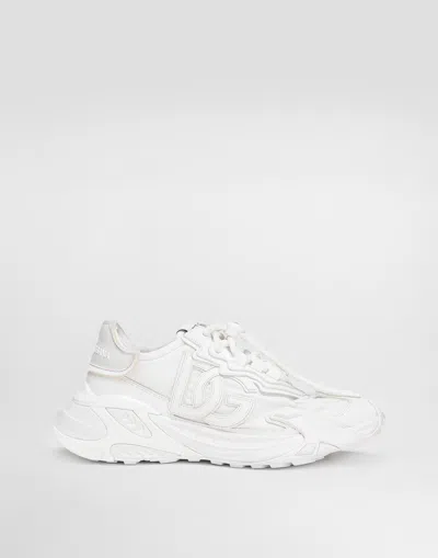 Dolce & Gabbana Day Faster Viscose Fabric Sneakers In White