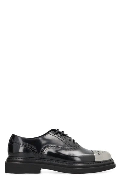 Dolce & Gabbana Day Leather Lace-up Shoes In Black