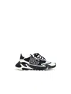 Dolce & Gabbana Panelled Leather Sneakers With Iconic Logo Patch In Black