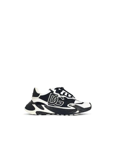 Dolce & Gabbana 'daymaster' Black And White Leather Blend Sneakers