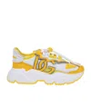 Dolce & Gabbana Yellow & White Mixed-materials Daymaster Sneakers In White
