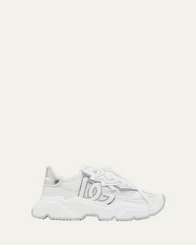 Dolce & Gabbana Daymaster Dg Logo Runner Sneakers In White