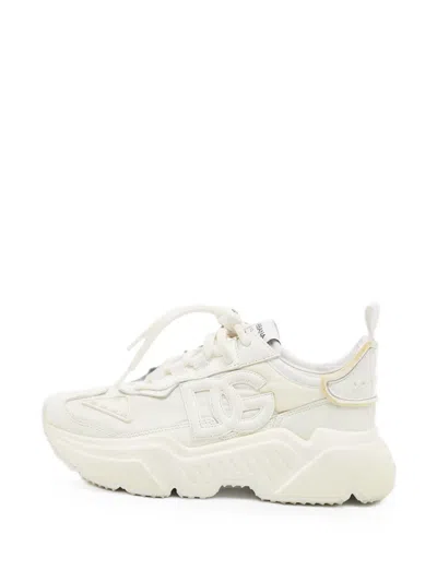 Pre-owned Dolce & Gabbana Daymaster Lace-up Sneakers In White