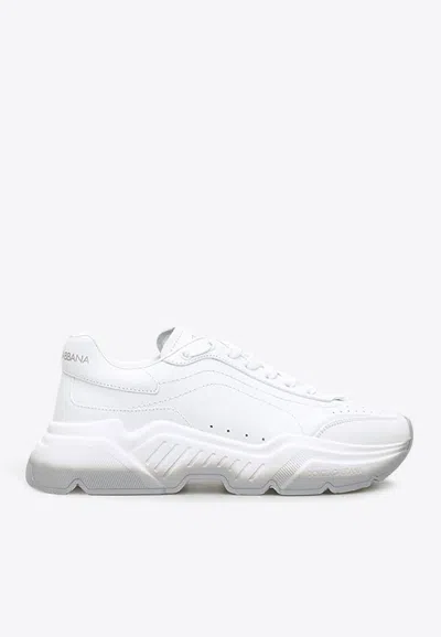 Dolce & Gabbana Daymaster Leather Running Sneakers In White