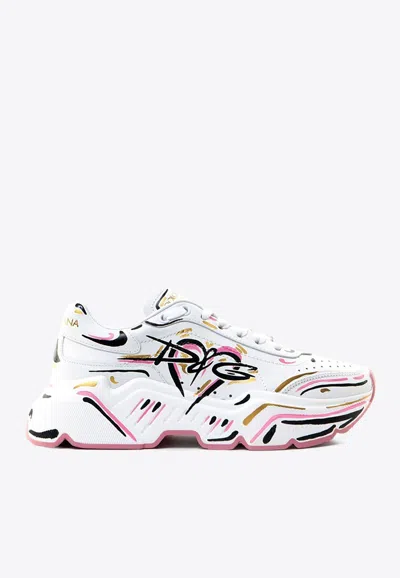 Dolce & Gabbana Daymaster Leather Running Trainers In White