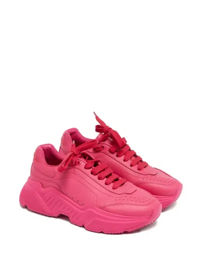 Pre-owned Dolce & Gabbana Daymaster Leather Sneakers In Pink