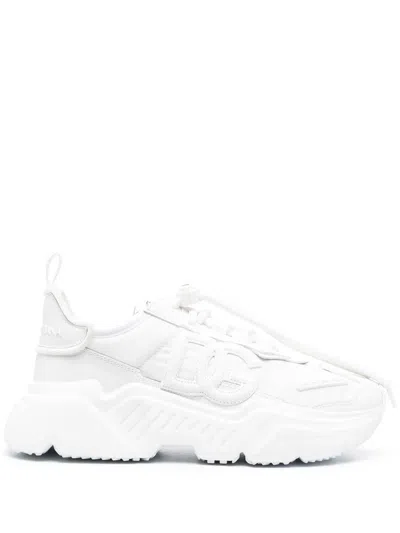 Dolce & Gabbana Daymaster Leather Sneakers In White