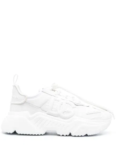 Dolce & Gabbana Daymaster White Leather Sneakers