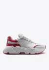 Dolce & Gabbana White Pink Daymaster Low Top Sneakers Shoes In White