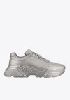 Dolce & Gabbana Daymaster Metallic Leather Running Sneakers In Gray