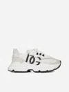 Dolce & Gabbana Woman Multicolor Fabric And Leather Daymaster Sneakers In White