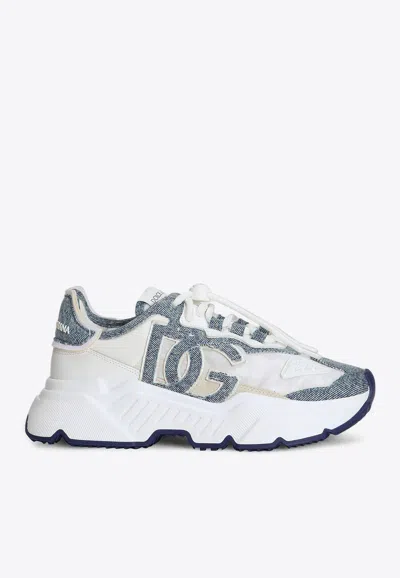 DOLCE & GABBANA DAYMASTER NYLON AND DENIM SNEAKERS