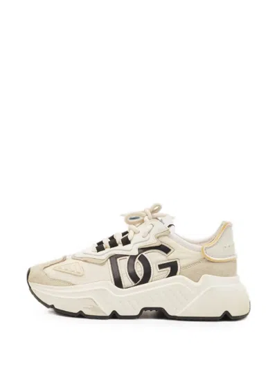 Pre-owned Dolce & Gabbana Daymaster Panelled Sneakers In Neutral