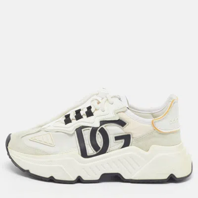 Pre-owned Dolce & Gabbana Daymaster Size 39 Grey/white Leather And Nylon And Suede Low Top Sneakers In Gray