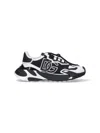 Dolce & Gabbana Panelled Leather Sneakers With Iconic Logo Patch In Black