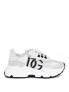 Dolce & Gabbana Woman Multicolor Fabric And Leather Daymaster Sneakers In Blanco