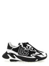 Dolce & Gabbana Panelled Leather Sneakers With Iconic Logo Patch In Black