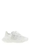 Dolce & Gabbana Accelerate Fabric Sneakers Leather Inserts In White