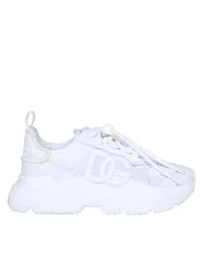 Dolce & Gabbana Daymaster Sneakers In Fabric And Suede In Silver