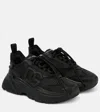 Dolce & Gabbana Logo Print Leather Lace-up Sneakers In Black