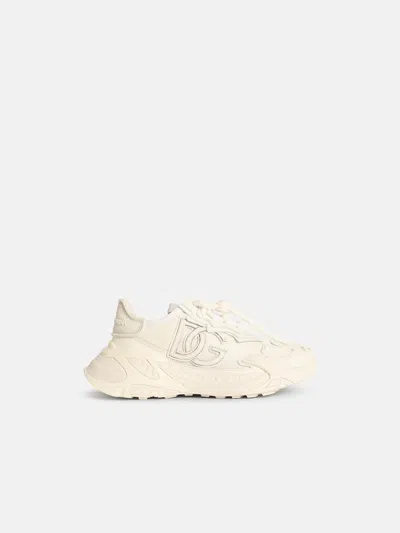 Dolce & Gabbana 'daymaster' White Leather Blend Sneakers