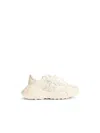 Dolce & Gabbana Accelerate Fabric Sneakers Leather Inserts In White