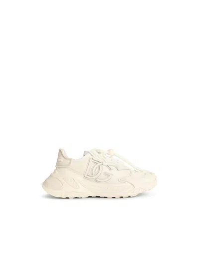 Dolce & Gabbana 'daymaster' White Leather Blend Sneakers