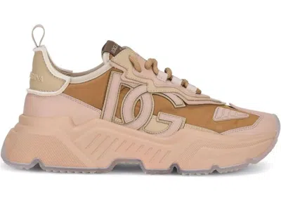Pre-owned Dolce & Gabbana Daymaster (women's) Sneakers In Beige/brown