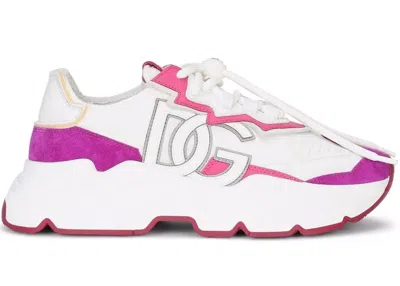 Pre-owned Dolce & Gabbana Daymaster (women's) Sneakers In White/purple/pink In Multi