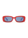 Dolce & Gabbana Dc Charms Rectangle-frame Sunglasses In Red