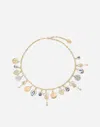 Dolce & Gabbana D.d. Necklace In Yellow 18kt Gold  With Antique Ceramic Miniatures In Gold