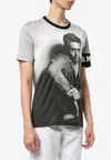 Dolce & Gabbana Cotton T-shirt With James Dean Print In Gray