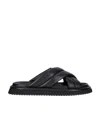 Dolce & Gabbana Men Nappa Effect Fabric Sandal In Black