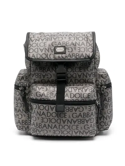 Dolce & Gabbana Kids' Debossed Logo-print Backpack In Brown