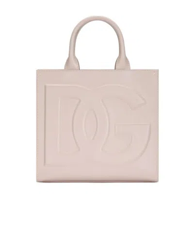 Dolce & Gabbana Debossed-logo Tote Bag In Rosa