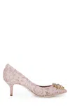 Dolce & Gabbana Lace Rainbow Pumps With Brooch Detailing In Purple