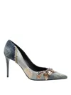 Dolce & Gabbana Dolce&gabbana Charm Embellished Pointed Toe Pump In Denim