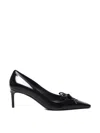 Dolce & Gabbana Glossy Leather Bow Stiletto Pumps In Black