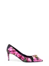 Dolce & Gabbana Bellucci 70 Crystal Embellished Floral Pumps In Pink