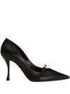 Dolce & Gabbana 90mm Leather Pointed-toe Pumps In Black