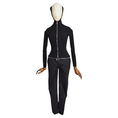 Pre-owned Dolce & Gabbana Deconstructed Detachable Black Jumpsuit - Turtle Neck Pant Suit