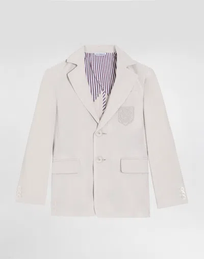 Dolce & Gabbana Kids' Deconstructed Linen Jacket In Neutral