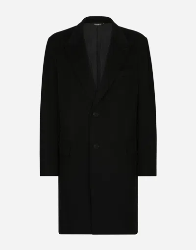 Dolce & Gabbana Deconstructed Single-breasted Wool Coat In Black