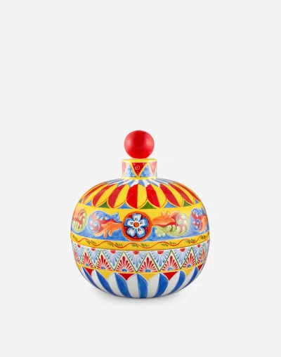 Dolce & Gabbana Decorative Ceramic Jar In Multi